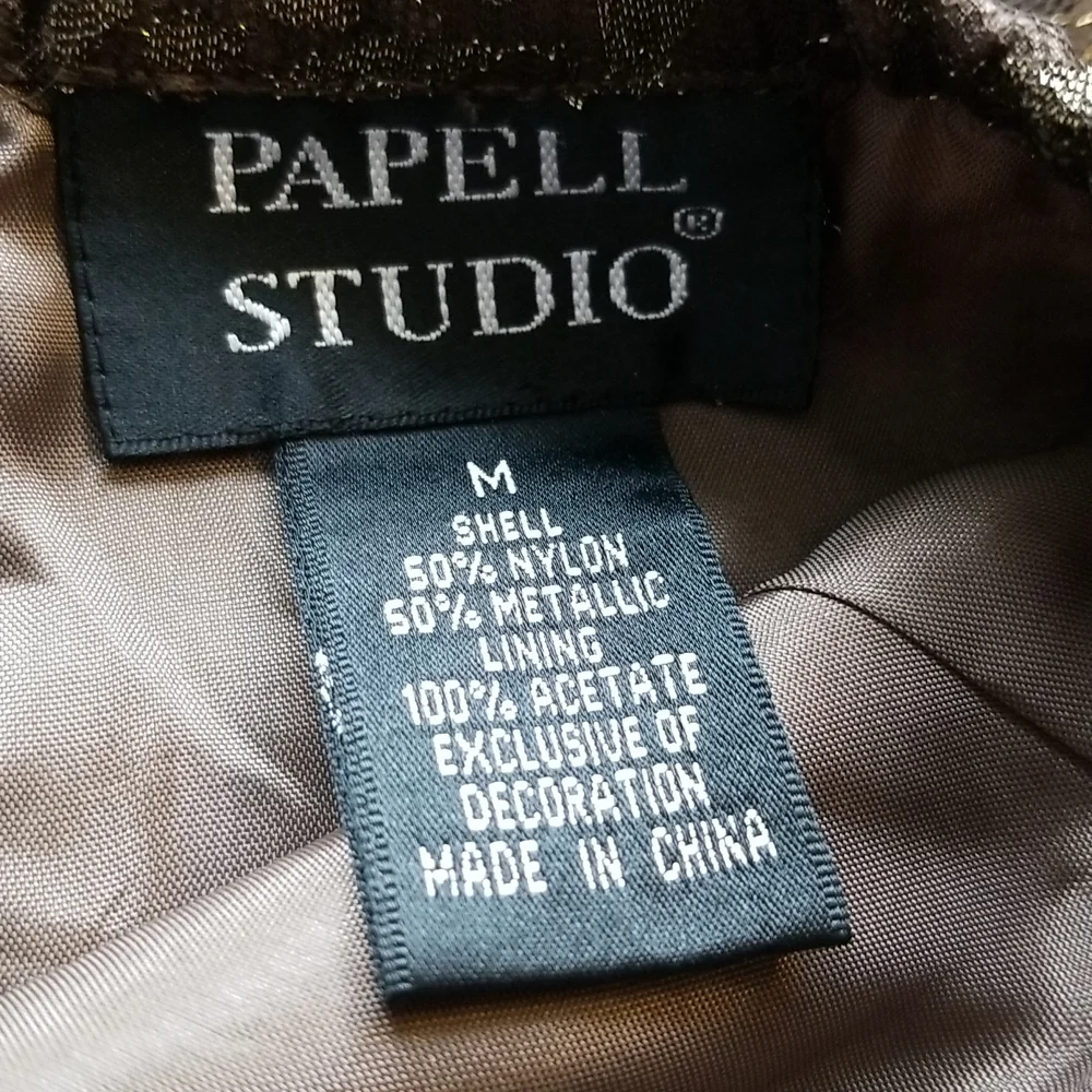Papell Studio metallic lace skirt size M NWT - Picture 7 of 8